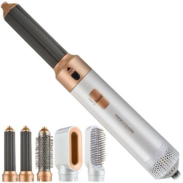 ProfiCare PC HAS 3132 Airstyler 4-в-1: Фен-щітка для локонів, об'єму, випрямлення та сушіння волосся 1000W, біло-рожевий