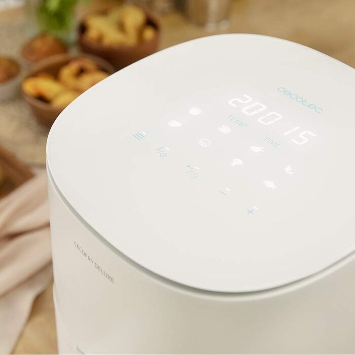 Аерофритюрниця Cecotec Cecofry Deluxe Rapid Sun 2,5 л, 1400 Вт, 8 програм, до 200°C, біло-бежева