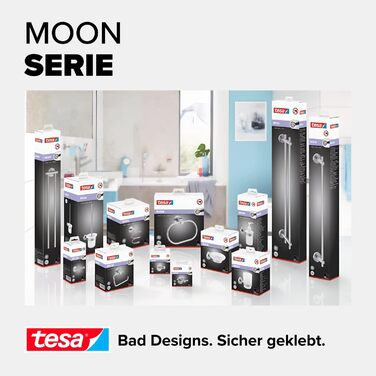 Диспенсер для рідкого мила tesa MOON, настінний, сатиноване скло і хромована нержавіюча сталь, кріплення без свердління, 109x70x156 мм