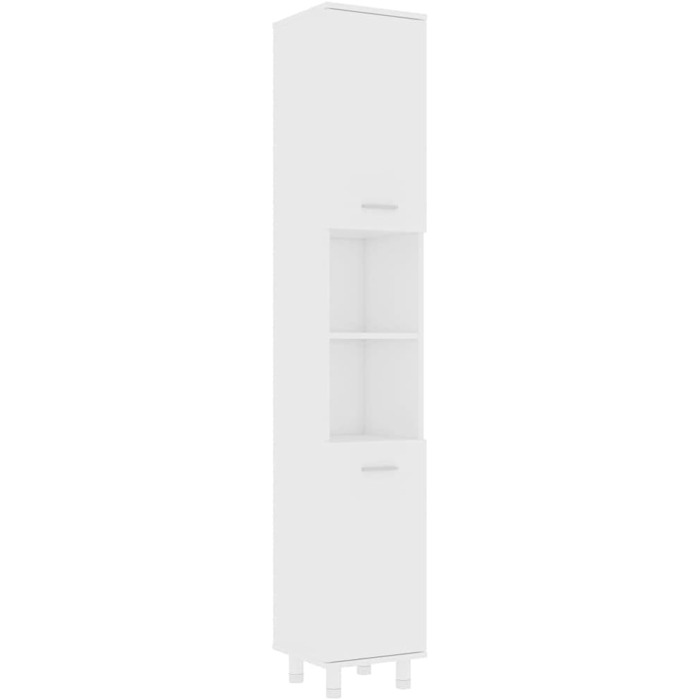 Шафа для ванної vidaXL, 6 відділень, 2 дверцята, білий, 30x30x179 см, ДСП