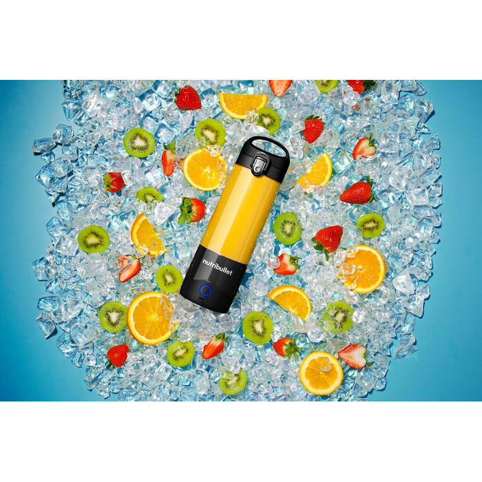 Портативний блендер Nutribullet 475 мл, BPA-free Tritan, міні-міксер з 4-лезовим ножем з нержавіючої сталі, USB-C зарядка, багаторазове використання, чорний