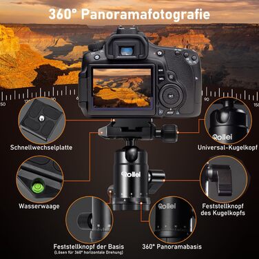 Легкий вуглецевий штатив Rollei Compact Traveler No. 1, 33 см, Arca Swiss, чорний