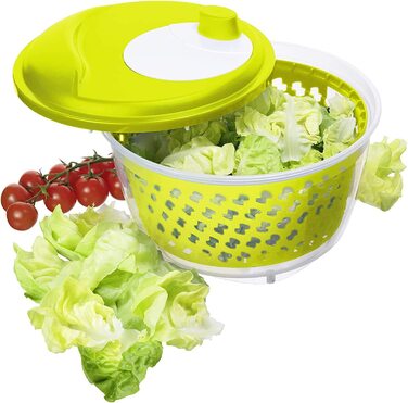 Сушарка для салату Rotho Fresh, пластикова, BPA-free, зелена/прозора, 4,5 л