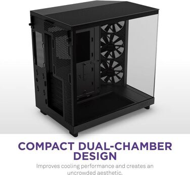 Корпус для ПК NZXT H6 Flow Black, вентиляція, ATX, чорний