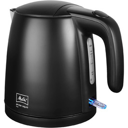 Електрочайник MELITTA Prime Aqua Mini, нержавіюча сталь, 1 л, 2200 Вт, чорний