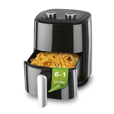 Аерофритюрниця GOURMETmaxx 3,1 л, потужність 1350 Вт, 6 функцій (включаючи розморожування та підігрів), таймер на 60 хвилин, енергоощадна безмасляна фритюрниця