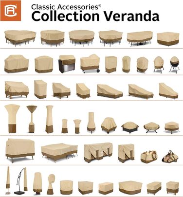 Чохол для гриля Classic Accessories Veranda M, для середніх BBQ, водонепроникний, стійкий до розривів, з вентиляцією, захист від усіх погодних умов, 147x76x122 см, коричневий