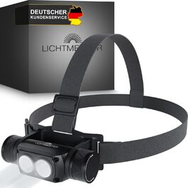 LICHTMEISTER налобний ліхтар LED 1000 люмен, акумулятор 3600 мА·год, надяскравий, перезаряджуваний