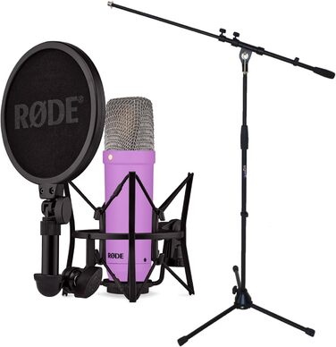Студійний мікрофон Rode NT1 Signature Purple (фіолетовий) з мікрофонною стійкою keepdrum