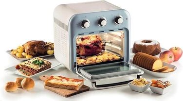Аерофритюрниця та піч 2-в-1 Ariete Vintage 4632, 16 л, з вертелем та кошиками з нержавіючої сталі, 1400 Вт, таймер 60 хв, до 230°C, блакитний