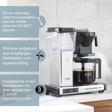 Кавоварка Moccamaster KBG Select ретро, фільтр, 1.25 л, офф-вайт