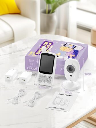 Відеоняня Baby Phone з 3.2-дюймовим LCD-дисплеєм, HD цифрова камера з нічним баченням, двосторонній аудіозв'язок, 2.4 GHz