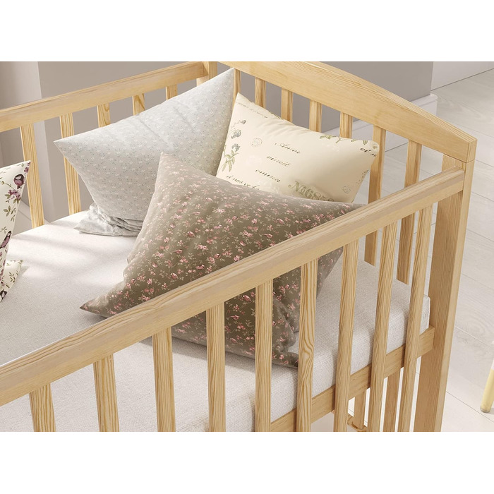Дитяче ліжечко Love For Sleep Jacob 120x60 см з матрацом Aloe Vera, дерев'яне, букове, для новонароджених, що трансформується, бортики, дитяче ліжко
