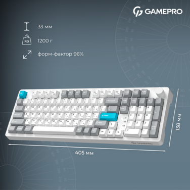 Бездротова механічна клавіатура GamePro Asgard Drakkar (MK305WH)