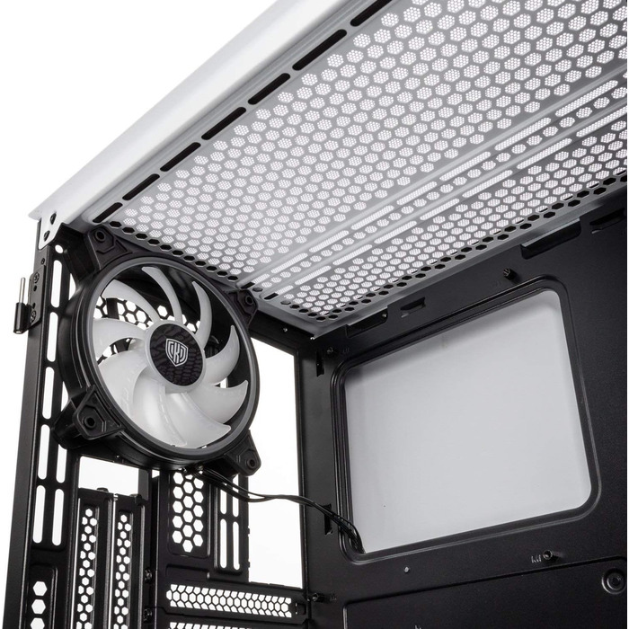 Корпус для ПК KOLINK Citadel Mesh Micro-ATX RGB, білий, з прозорою боковою панеллю, скляний, компактний, підсвітка, для комп'ютера