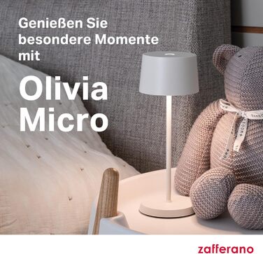 Zafferano Olivia Micro - Бездротова LED-лампа настільна з торшетом, для дому та саду, сенсорне керування, 2200-3000K, 20 см, Corten