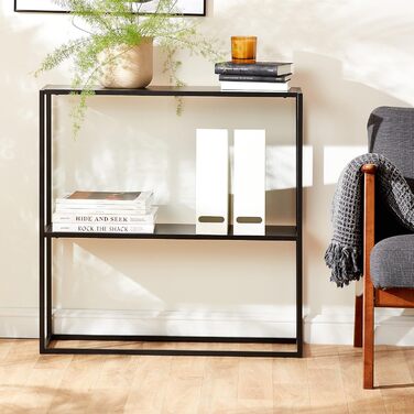 Консольний стіл AC Design Furniture Nino з металу, чорний, індустріальний стиль, з 1 полицею, для вітальні та передпокою, 79,5x80,5x26 см