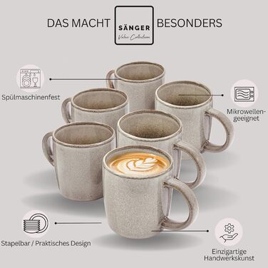 Набір посуду SÄNGER VALUE COLLECTION (Каїрська глина) на 6 осіб: тарілки, чашки для кави, салатник, 30 предметів, кераміка, мікрохвильова піч, посудомийна машина