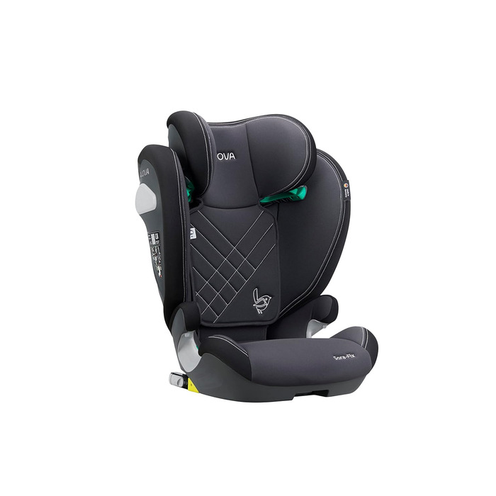 Дитяче автокрісло AVOVA Sora-Fix сіре та чорне, 100-150 см, 4-12 років, із Isofix, бустер