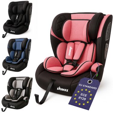 Автокрісло i-Size 9-36 кг, 15 місяців - 12 років, група 1/2/3, ECE R129/03, регульована підголовник (Рожевий)