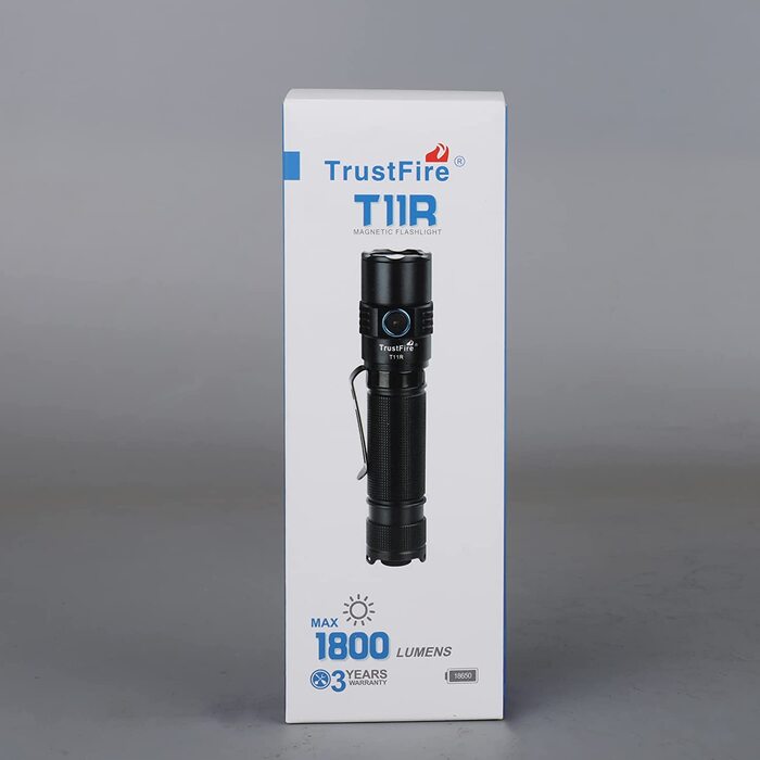 LED ліхтар Trustfire T11R, надяскравий 1800 люмен, USB-зарядка, 5 режимів, тактичний, водонепроникний IP68, для кемпінгу, туризму, екстрених ситуацій, чорний