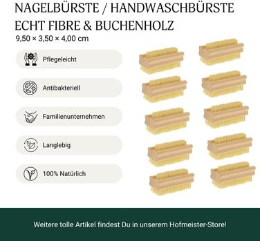 HOFMEISTER® Щітка для спини з натуральною щетиною 47 см з ручкою та петлею - масаж, пілінг, догляд за шкірою