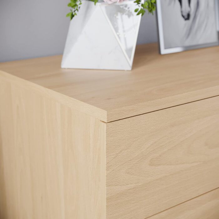 Комод Vida Designs з масиву сосни, 4 шухляди з металевими ручками, посилений тримач шухляд, меблі для спальні Riano, сосна, 72x36x75 см