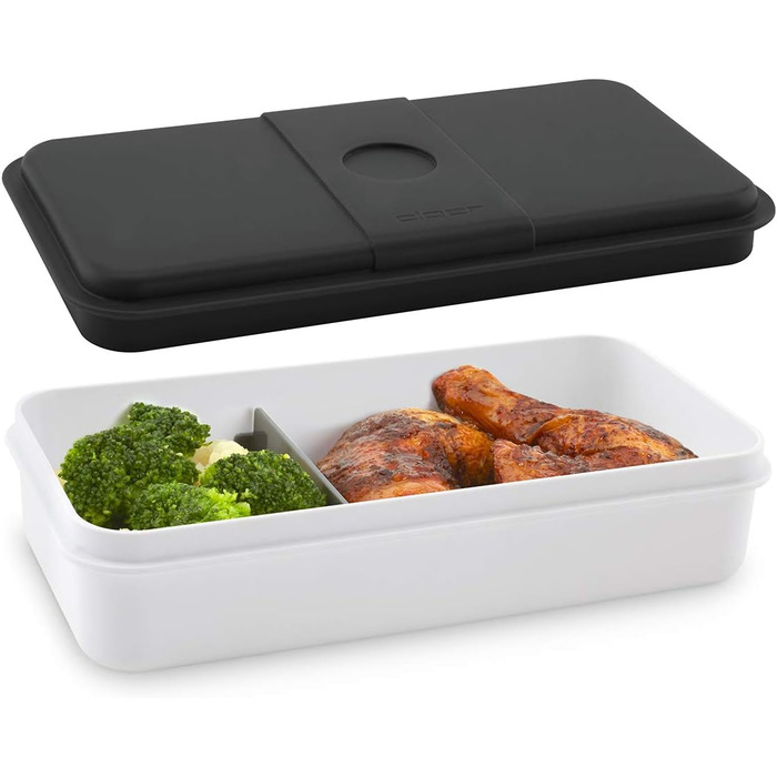 Ланч-система Cloer 800S2-1 Bento Box 15 предметів, XXL 2100 мл, роздільна, з аксесуарами, ланчбокс та контейнер для їжі для дітей і дорослих, білий