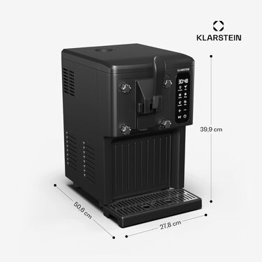 Морожениця Klarstein SweetSwirl 3-в-1: для морозива, молочних коктейлів та смузі, 1.5 л, сенсорний дисплей, режим підтримки температури, чорний колір