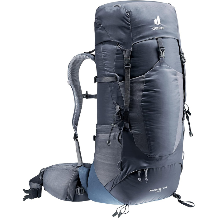 Рюкзак для трекінгу Deuter Aircontact Lite 40+10 л, чорний-синій, легкий, одноколірний