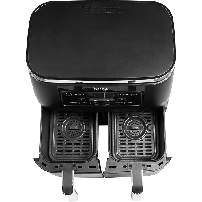 Аерофритюрниця Ninja Foodi Dual Zone 7,6 л, 2 кошики, цифрова, антипригарне покриття, 6-в-1, для 4-6 порцій, чорна (AF300EU)