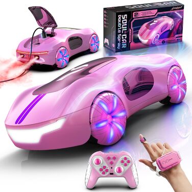 RC Авто на радіокеруванні трюкове, з світлом та розпилювачем, 2.4GHz, рожеве - іграшка для хлопчиків та дівчаток від 6 років