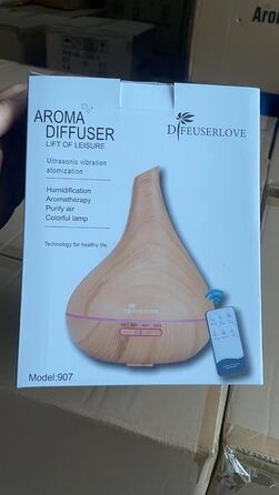 Ультразвуковий аромадифузор з пультом, 500 мл Diffuserlove – зволожувач повітря для дому, холодний туман, ароматизатор повітря