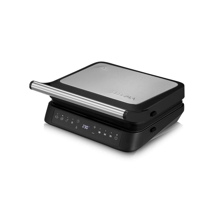 Електрогриль-тостер ZEEGMA Grill Chef 3.0 2-в-1, 2000 Вт, керамічне антипригарне покриття, регульована температура та кут нахилу, можна мити в посудомийній машині