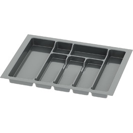 Sossai® лоток для столових приборів Divio для шухляд 60 см, антрацитовий, 53x43 см, 7 відділень, органайзер для кухні, можна обрізати
