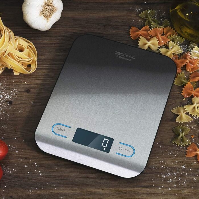 Кухонні ваги Cecotec CookControl Digitale: точність 1 г, платформа з нержавіючої сталі, антифрегатне покриття, LCD-дисплей, 5 кг