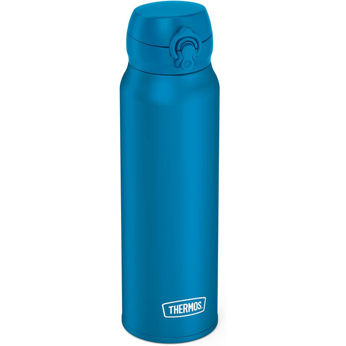 Термос-пляшка Thermos Ultralight 0,75 л, нержавіюча сталь, для води, чаю, напоїв, зберігає тепло 10 годин/холод 20 годин, герметична, без чохла, колір Azure Water Mat