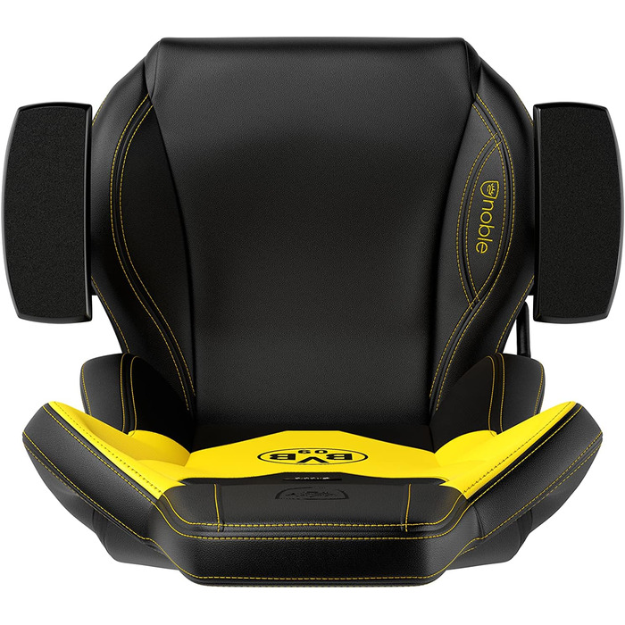 Ігрове крісло noblechairs Epic Borussia Dortmund, ергономічне, офісне, з підголівником і поперековою підтримкою, PU-шкіра, чорне/жовте, для користувачів до 120 кг і зросту до 185 см