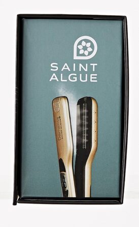 Парова випрямлячка для волосся Demeliss Saint Algue TITANIUM з титановим покриттям, знімним боковим гребінцем, резервуаром 40 мл, екстремальне випрямлення, захист волосся, золото/шампань