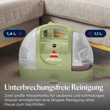 BISSELL Little Green - портативний мийник для килимів та м'яких меблів. Потужний мийник для видалення плям та бруду, для дому, авто та інших поверхонь. Модель 4098N