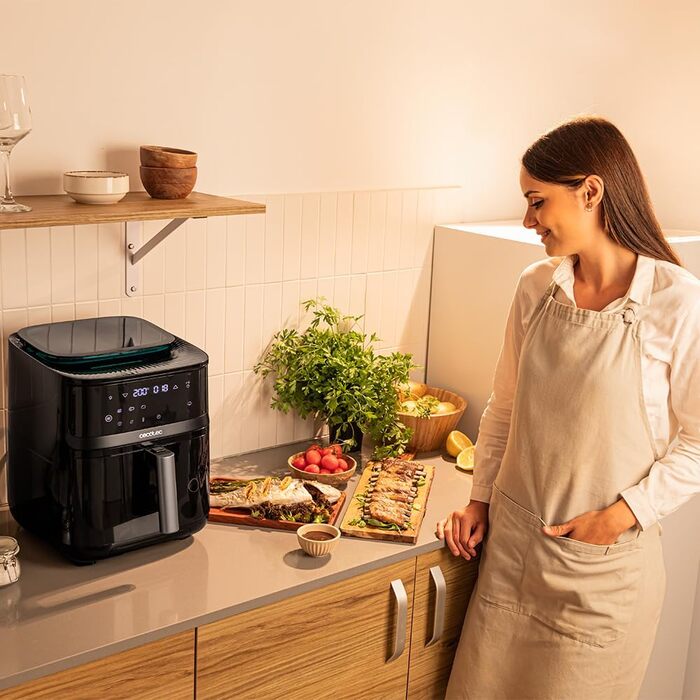 Аерофритюрниця без олії Cecotec Cecofry Mist 7000, 7 л, 1700 Вт, 4-в-1: фритюрниця, пароварка, ферментер, сушарка, 1,4 л резервуар для води, 8 програм, 40-200°C
