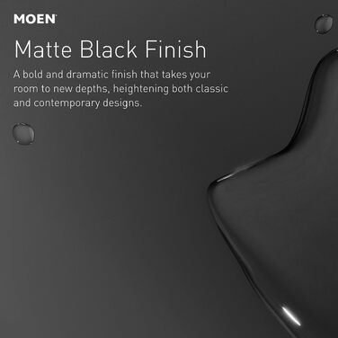 Душовий набір Moen 3558EPBL Eco-Performance: ручна лійка з 5 функціями, штанга 76,2 см та шланг 175,9 см, матовий чорний
