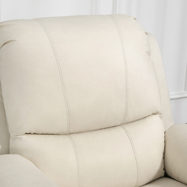 Крісло для телевізора HOMCOM Recliner з функцією відкидання, підставкою для ніг, системою кишенькових пружин, поворотним кріслом для телевізора для вітальні, спальні, кремового