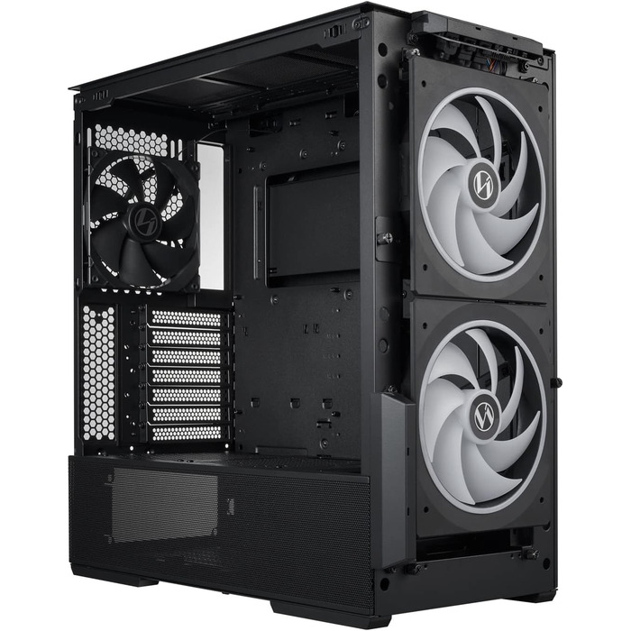 Ігровий корпус для ПК LIAN LI LANCOOL 216, чорний, E-ATX, з підсвіткою RGB, 2x 160 мм вентилятори, Midi Tower