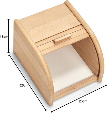 Зберігач для хліба Zeller 20463 з ковзаючим кришкою, бук, 23 x 28 x 18 см