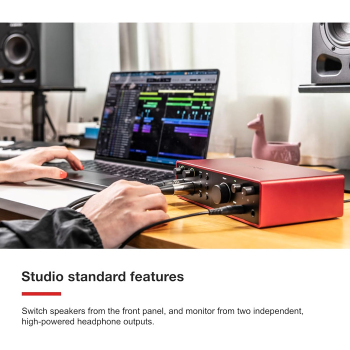 Focusrite Scarlett 4i4 4-го покоління USB Аудіоінтерфейс для гітаристів, вокалістів та музикантів (16 входів/16 виходів) - HiFi студійна якість