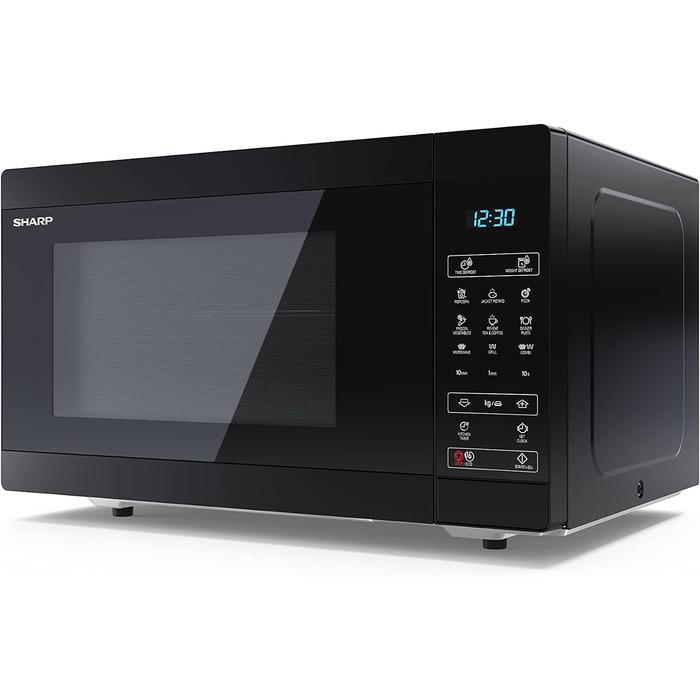 Мікрохвильова піч SHARP MS51EB, 900 Вт, 5 режимів, розмір 51,3x30,6x39,4 см, чорна, з функцією розморожування
