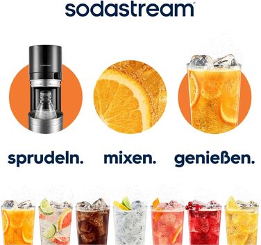 Сифон для води SodaStream Duo Family Pack: з CO2-циліндром, 2 скляними та 2 пластиковими пляшками по 1л (придатні для ПММ), білий, висота 44 см