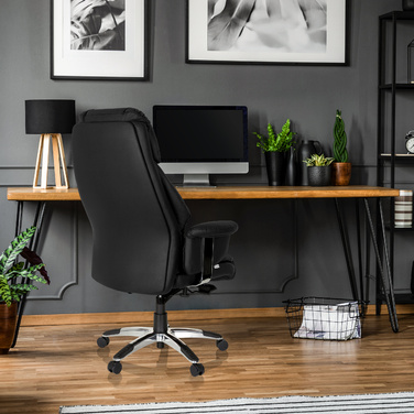 Офісне крісло / крісло керівника PRADO шкіра чорна hjh OFFICE