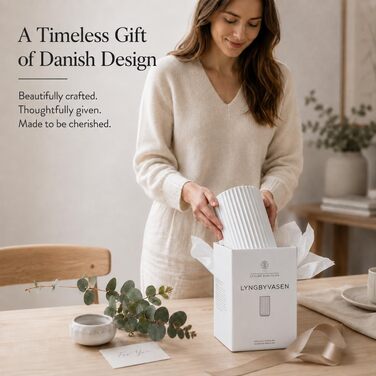 Ваза Lyngby Porcelæn H20.5 см біла – класичний данський дизайн